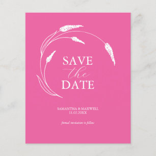Prospectus 11,4 Cm X 14,2 Cm Budget Fuchsia Mariage Enregistrer La Date