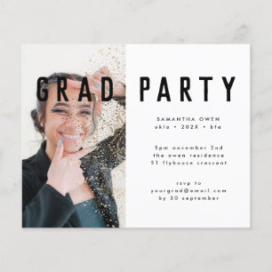 Prospectus 11,4 Cm X 14,2 Cm Budget Gold Botanics Grad Photo Party Invitation