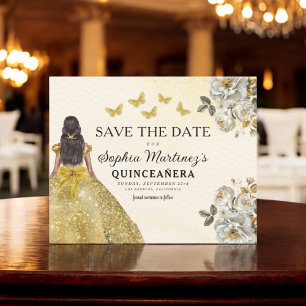 Prospectus 11,4 Cm X 14,2 Cm Budget Gold Enregistrer la date Anniversaire Quinc