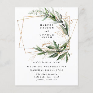 Prospectus 11,4 Cm X 14,2 Cm Budget Gold Geometric Eucalyptus Elegant Moss