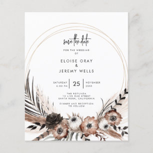 Prospectus 11,4 Cm X 14,2 Cm BUDGET Gothic Boho Enregistrer la date