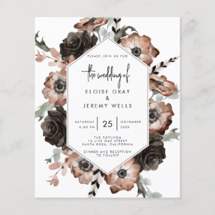 Prospectus 11,4 Cm X 14,2 Cm BUDGET Gothique Boho Faire-part de mariage