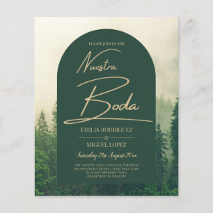 Prospectus 11,4 Cm X 14,2 Cm BUDGET Green Forest Pine Trees Mariage BODA INVITA