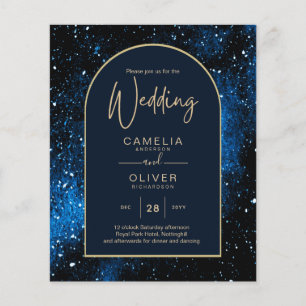 Prospectus 11,4 Cm X 14,2 Cm BUDGET Invitation de mariage Nuit étoilée Bleu mar