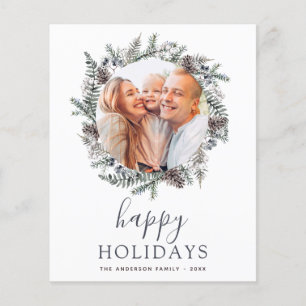 Prospectus 11,4 Cm X 14,2 Cm Budget Joyeuses Fêtes Noël Dusty Bleu Photo