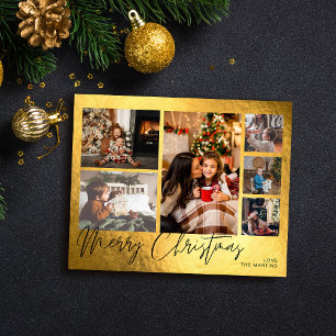 Prospectus 11,4 Cm X 14,2 Cm Budget Joyeux Noël Faux Gold Foil Multi Photo