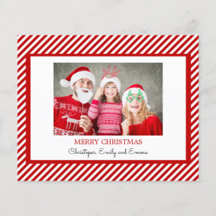 Prospectus 11,4 Cm X 14,2 Cm Budget Joyeux Noël Rouge Carte photo blanc
