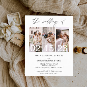 Prospectus 11,4 Cm X 14,2 Cm Budget Le mariage de photo simple minimaliste