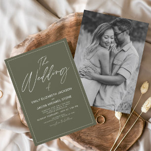 Prospectus 11,4 Cm X 14,2 Cm Budget Le Mariage de Sage Green Photo Elegant Fly