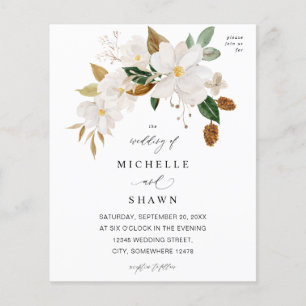 Prospectus 11,4 Cm X 14,2 Cm Budget Magnolia White Floral Mariage