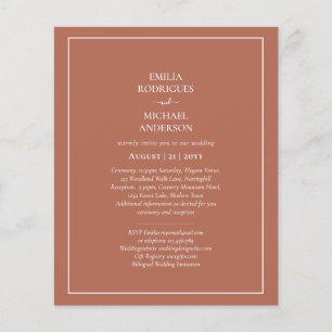 Prospectus 11,4 Cm X 14,2 Cm BUDGET Mariage bilingue Boda Terracotta Moderne