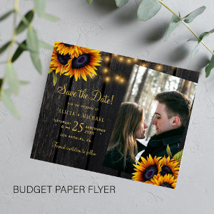Prospectus 11,4 Cm X 14,2 Cm Budget mariage champêtre photo faire-part de date 