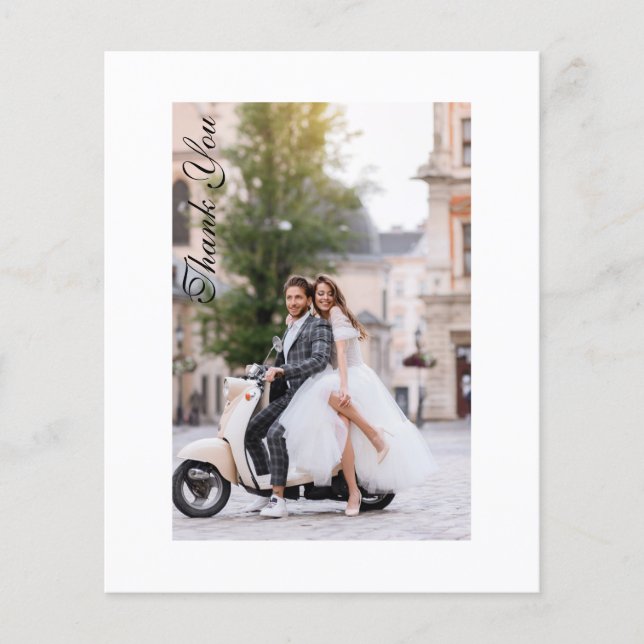 Prospectus 11,4 Cm X 14,2 Cm Budget Mariage Merci Photo Moderne Élégant (Devant)