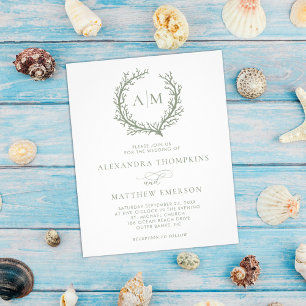 Prospectus 11,4 Cm X 14,2 Cm Budget Mariage nautique Coral Reef Sage Green