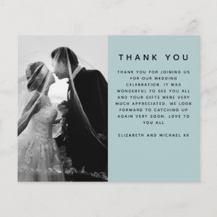 Prospectus 11,4 Cm X 14,2 Cm BUDGET Mariage photo Merci moderne Sage simple