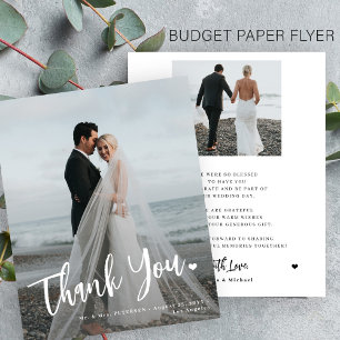 Prospectus 11,4 Cm X 14,2 Cm Budget mariage photo superposition 2 photo merci