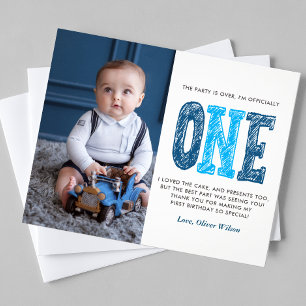 Prospectus 11,4 Cm X 14,2 Cm Budget Marine & Blue 1er anniversaire Merci