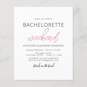 Prospectus 11,4 Cm X 14,2 Cm Budget Minimaliste Bachelorette Weekend Party