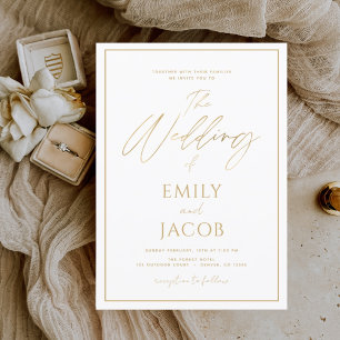 Prospectus 11,4 Cm X 14,2 Cm Budget minimaliste Faire-part de mariage moderne