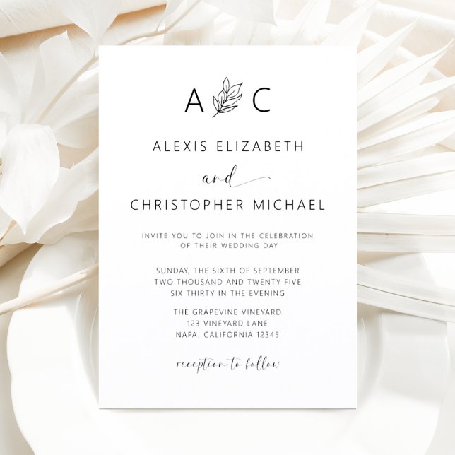 Prospectus 11,4 Cm X 14,2 Cm Budget Minimaliste Moderne Mariage de calligraphie (Créateur téléchargé)