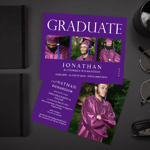 Prospectus 11,4 Cm X 14,2 Cm Budget Moderne 4 Faire-part de graduation photo - 