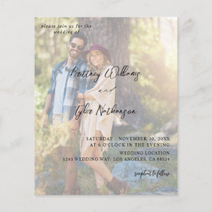 Prospectus 11,4 Cm X 14,2 Cm Budget moderne photo verticale 12 Mariage