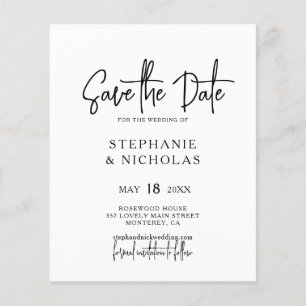 Prospectus 11,4 Cm X 14,2 Cm Budget Moderne Typographie Script Enregistrer La D