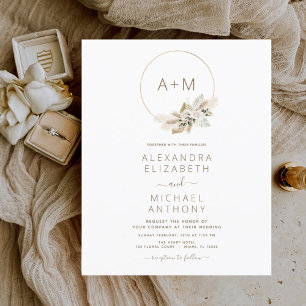 Prospectus 11,4 Cm X 14,2 Cm Budget Monogramme Boho Tropical Pampas Grass Maria