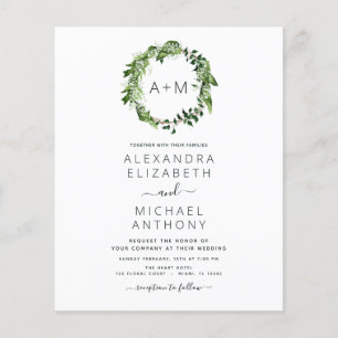 Prospectus 11,4 Cm X 14,2 Cm Budget Monogramme Emerald Green Green Mariage