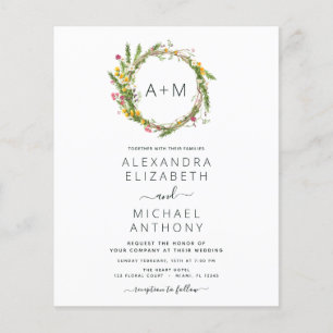 Prospectus 11,4 Cm X 14,2 Cm Budget Monogramme Fleurs sauvages Emerald Green Ma