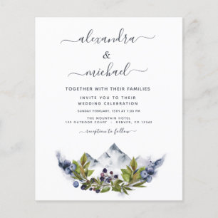 Prospectus 11,4 Cm X 14,2 Cm Budget Mountain Rustic Photo Greenery Mariage