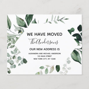 Prospectus 11,4 Cm X 14,2 Cm Budget Moving Announcement Eucalyptus Greenery
