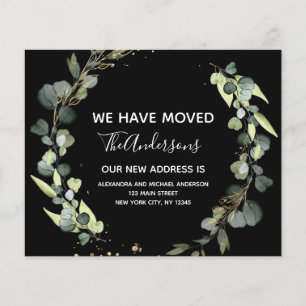 Prospectus 11,4 Cm X 14,2 Cm Budget Moving Announcement Eucalyptus Greenery