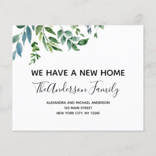 Prospectus 11,4 Cm X 14,2 Cm Budget Moving Faire-part Printemps vert