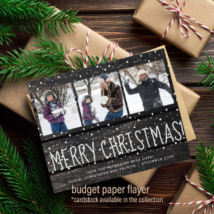 Prospectus 11,4 Cm X 14,2 Cm Budget Noël 3 photo collage neige vacances