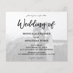 Prospectus 11,4 Cm X 14,2 Cm Budget noir avec photo Horizontal 2 Mariage circul