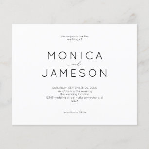 Prospectus 11,4 Cm X 14,2 Cm Budget noir et blanc moderne 1 Mariage