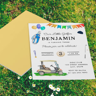 Prospectus 11,4 Cm X 14,2 Cm Budget Notre Petit Golfeur Jaune Anniversaire Golf