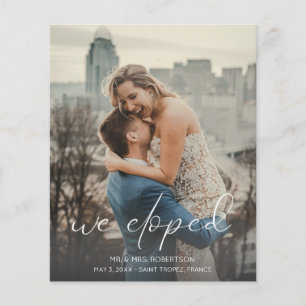 Prospectus 11,4 Cm X 14,2 Cm Budget Nous Avons Elopé Photo Calli Mariage Faire-