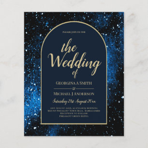 Prospectus 11,4 Cm X 14,2 Cm BUDGET Nuit étoilée Invitation de mariage bleu mar