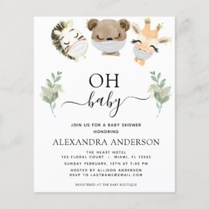 Prospectus 11,4 Cm X 14,2 Cm Budget Oh Baby shower Woodland Eucalyptus