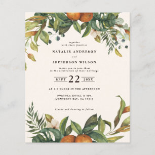 Prospectus 11,4 Cm X 14,2 Cm budget Orange agrumes mariage floral enregistrer l