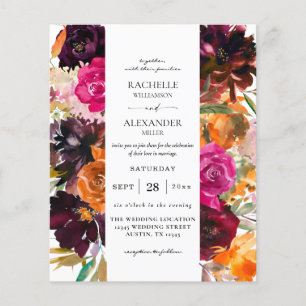 Prospectus 11,4 Cm X 14,2 Cm Budget Orange, Rose, Purple Automne Floral 1 Wedin