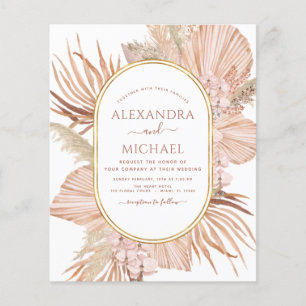 Prospectus 11,4 Cm X 14,2 Cm Budget Pampas Grass Photo Boho Mariage