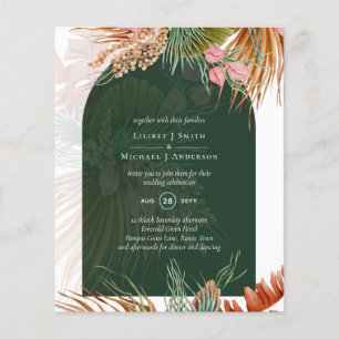 Prospectus 11,4 Cm X 14,2 Cm BUDGET Pampas tropicale Mariage vert herbe