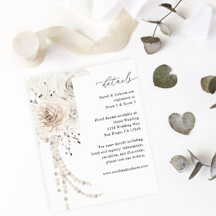 Prospectus 11,4 Cm X 14,2 Cm Budget Pearls & White Floral Details