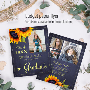 Prospectus 11,4 Cm X 14,2 Cm Budget PHOTO collage fête de graduation Invitation