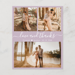 Prospectus 11,4 Cm X 14,2 Cm Budget Photo Collage Lilac Mariage Merci Circulair
