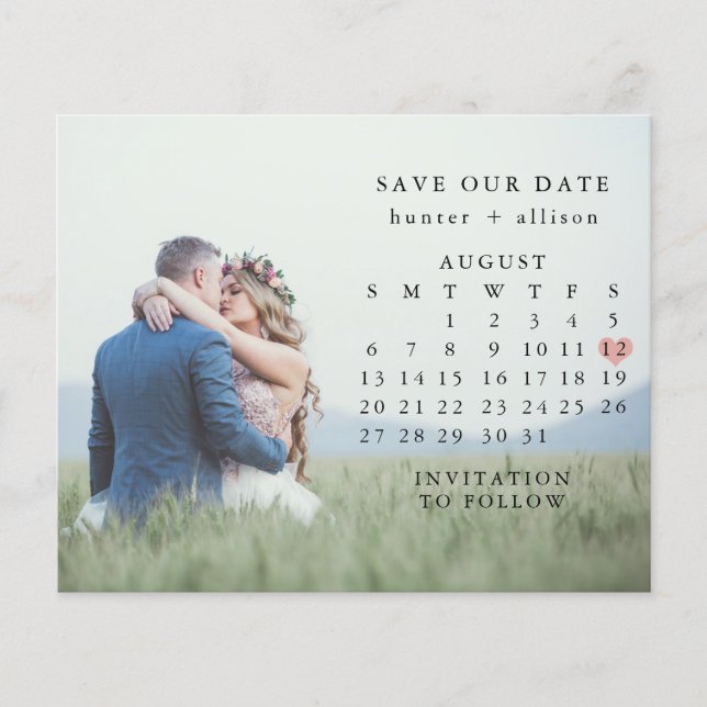 Prospectus 11,4 Cm X 14,2 Cm Budget Photo Enregistrer la Date (Devant)