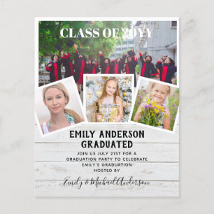 Prospectus 11,4 Cm X 14,2 Cm BUDGET Photo GRADUM Invitation Faire-part MerciU